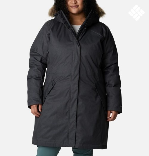 Women's Columbia Juniper Ridge Omni-Heat Infinity Down Parka Jackets Black | Plus Size CA-L31C8